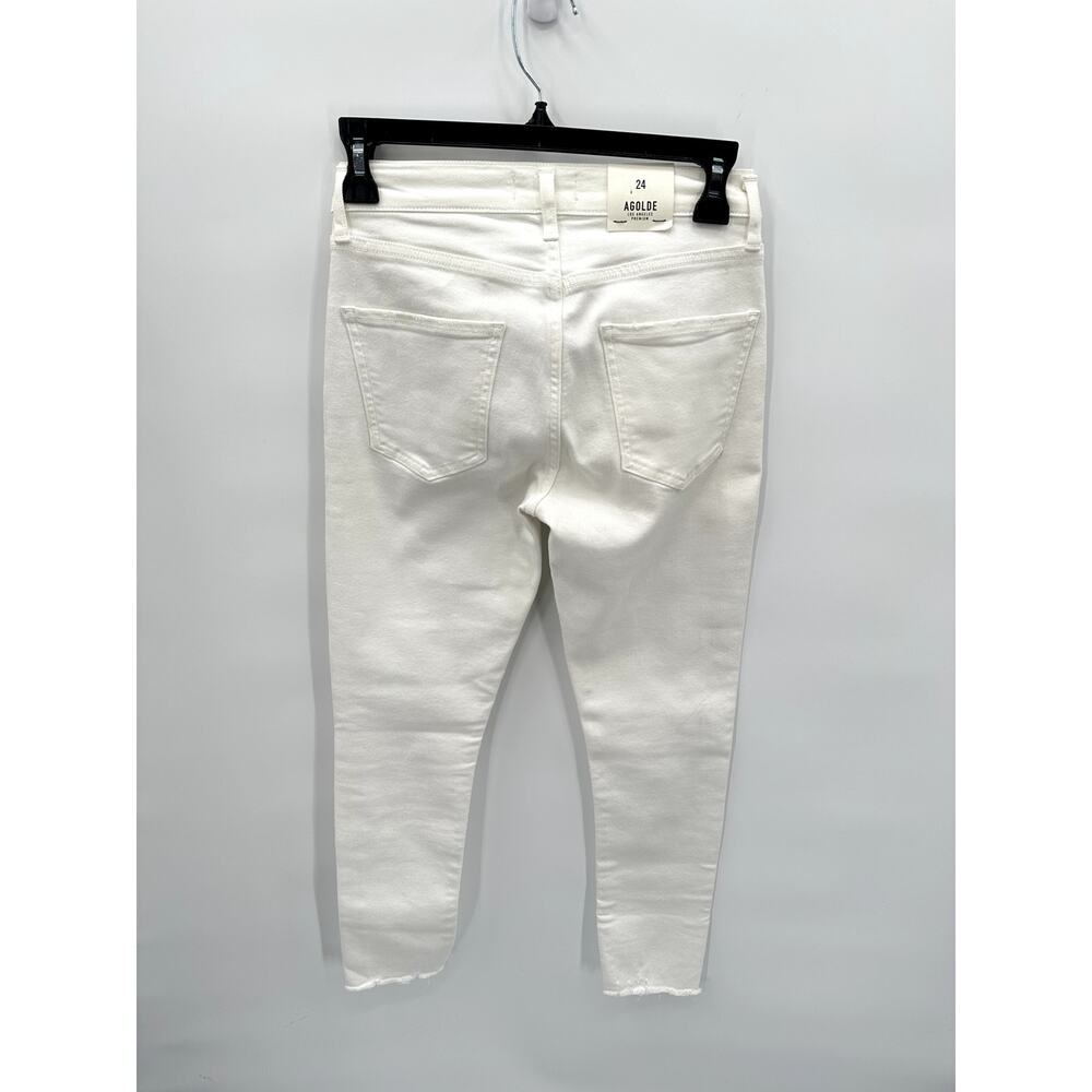 AGOLDE NWT Sophie High Rise Skinny White Denim Crop in Sanction // 00 (24) - Picture 12 of 12